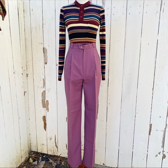 Vintage Pants - SOLD Condor Lilac Center Creased Trousers